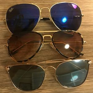 Lot of 3 sunglasses, blue, tortoise, mirrored!😎☀️